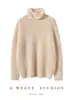 Suéter Base de Tricô Puro Caxemira com Gola de Pelo Escovado, Novo para Outono e Inverno, Versátil e Quente, para Mulheres
