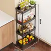 Estante de almacenamiento de huecos de cocina multicapa, carrito para huecos estrechos, solución de almacenamiento ultranarrow para el lateral del refrigerador, estante móvil de pie