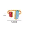 Moda Retro Estilo Ins Anillo Abierto Azul Esmalte Goteado Elegante Simple Geométrico Circonita Anillo Versátil Joyería al por Mayor