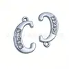 Nuevo Llavero de Metal con Incrustaciones de Diamantes de 26 Letras, Colgante para Bolso, Colgante Sencillo para Collar, Accesorios DIY, Venta al por Mayor