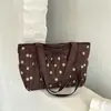 Bolsa de Ombro Única Fashion de Grande Capacidade Bolsa de Mão Casual para o Trabalho Novo Estilo Outono 2026 Cor Blocada de Poá Nicho Bolsa Tote