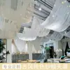 Diseño de Tela de Cortina Blanca Semitransparente de Gasa para Interiores, Tela Colgante para Crear Ambiente en Restaurantes y Tela de Fondo para Decoración de Techo Estilo Camping