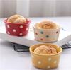Bol de Cerámica con Lunares Transfronterizo para Hornear Tazón Creativo de Cerámica para Soufflé Taza Doble de Leche Tazón para Postre Tazón para Pastel al Vapor Taza para Hornear en Horno