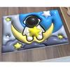 Alfombrilla de Baño de Tierra de Diatomeas Secado Rápido Estereoscópica 3D Absorbente Antideslizante Felpudo para Puerta de Inodoro Dibujos Animados