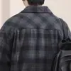 Estilo otoño e invierno más terciopelo de alta gama rebelde guapo casual chaqueta a cuadros para hombre camisa de manga larga holgada versátil resistente a la suciedad top de moda