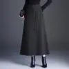 Falda de Línea A de Cintura Alta Estilo Sencillo para Mujer, Adelgazante, Fluida, Cintura con Lazo, Versátil, Elegante, Nuevo Artículo Otoño/Invierno 2026