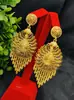 Brincos de borla de flor de ouro 24K África Índia Joias exageradas para orelha Brincos de noiva Dubai Brincos por atacado