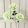 3 rosas artificiales de borde rizado para decoración de bodas, arreglo de escena, escaparate de centro comercial, paisajismo exterior, decoración suave, arreglo floral