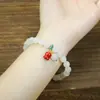 Pulsera de Jade Natural del Tianshan con Flores Flotantes Pulsera de Jade DIY para Mujeres Pulsera de Perlas Redondas de Jade del Tianshan Pulsera de Suministro en Vivo