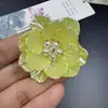 Headdress Antigo de Flor de Peônia Estéreo Feito à Mão Camélia Pérola Artificial Resina Flor Trançada Duas Cores Acessórios de Joias DIY