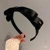 Faixa de Cabeça Arco Superior Craniano Diamante Francês High-end Fita Preta Doce Aba Larga Carimbo de Cabelo Acessório de Cabeça Celebridade da Internet Feminino