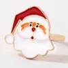 Yongge Jewelry Anillo de Aleación con Goteo de Aceite Navideño Estilo Europeo y Americano para Mujer Elementos Navideños de Dibujos Animados Anillo de Dedo para Fiesta Festiva Venta al por Mayor