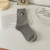 Calcetines blancos de algodón puro para mujer, para primavera y otoño, estilo coreano, modernos, con lindos diseños de perros de dibujos animados, perfectos para estudiantes