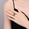 Anillo Vintage de Plata Tailandesa Cobre Ágata Roja del Sur Bolsa de Dinero para Mujer Diseño Simple de Artesanía Antigua Anillo con Abertura de Moneda