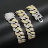 Elegante Cadena Cubana Burbuja 22mm Oro + Oro Blanco Hip-Hop Europeo y Americano Collar Personalizado de Joyería Hip-Hop para Hombre con Envío Gratis