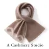 Bufanda Perforada de Cachemir 100% Puro Jacquard Simple Versátil Unisex Cálida Protección contra el Frío Calentador de Cuello Grueso