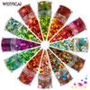 Halloween Otoño Hoja de Arce Lentejuelas 12 Colores Mezclados Set de Lentejuelas para Uñas Arte de Uñas Gradiente Joyería para Uñas Taladro Pegatinas para Uñas