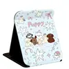 Espejo de Maquillaje con Estampado de Cachorro Floral de Dibujos Animados, Espejo de Escritorio Pequeño Plegable Portátil, Espejo para Retoques de Dormitorio