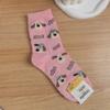 Calcetines de Algodón a Media Pantorrilla para Mujer con Perro de Dibujos Animados Corea Dongdaemun Singgoba Estudiante Chica Calcetines Casuales Coreanos Venta al por Mayor