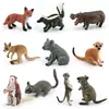 Conjunto de 10 Peças de Miniaturas Realistas de Animais da Floresta PVC Figuras de Animais Selvagens Incluindo Raposa Gambá Suricato Canguru Hipopótamo Coala e Mais Ani Educacional
