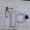 Dispensador de jabón de acero inoxidable tipo prensa para fregadero para lavar platos, uso doméstico, sin taladro, moderno, minimalista, tipo prensa