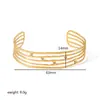 INS nueva pulsera hueca abierta de acero inoxidable con incrustaciones de circonitas con oro de 18 quilates, personalidad, moda, pulsera de alto sentido, femenina, al por mayor