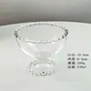 Tazón de postre de vidrio de pie corto, tazón de helado de borde perlado de nicho, tazón de agua azucarada, vaso de jugo, vaso para bebidas frías, tazón de postre