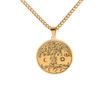Collar con colgante de árbol de la vida, sol, luna y acero inoxidable, de gran oferta europea y americana, cadena para suéter de hombre.