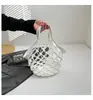 2026 Bolso de Mano Plegable para Mujer Tejido de Malla de Cuero Genuino Vibrante, Bolso de Red de Piel de Vaca de Primera Capa, Moderno