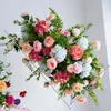 Bolas de Flores Penduradas em Parede Artificial e Arranjos de Flores de Chão Transfronteiriços para Decoração de Locais de Casamento e Banquete, Produtos Acabados de Flores Artificiais de Seda