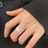Anillo de Cruz de Línea Multicapa Personalidad Exagerada Femenina Hip-hop Punk Anillo Abierto Popular en Internet Nicho Dulce Fresco Anillo para el Dedo