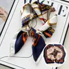 Proteção Solar Novo Estilo Lenço Quadrado Pequeno Lenço de Seda Floral Moda Feminina Lenço de Seda Artificial Lenço Xale de Alta Qualidade Vermelho