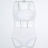 Bikini dividido para mujer 2024 tirante fino sin espalda sexy pantalón de cintura alta traje de baño bikini para vacaciones en aguas termales playa
