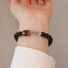 Pulsera de Pareja de Obsidiana Natural Plata Esterlina Oro Cristal Cabello Cuentas Fantasma Verdes Pulsera de Cuentas Joyería de Mano de Cristal al por Mayor