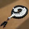Pulseira de Bodhi de Jade Branco Hainan para Lançamento Alto Pulseira de Bodhi Colar Longo com Borla Anel de Corrida Wen Brinquedo Rosário Antigo de Mão
