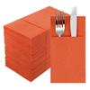 En stock, paquete de cuchillos y tenedores desechables coloridos sin polvo, servilletas para fiestas, restaurantes occidentales, cuchillos y tenedores plegables, servilletas impresas