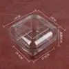 Caixa de Embalagem Coração Flow Puff Transparente Espessada Flocos de Batata Porco Beckham Quadrada Caixa de Embalagem para Assados Sobremesas Caixa Pequena para Bolo