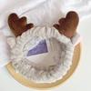 Diadema navideña festiva con astas, banda para el cabello de franela para maquillaje de cara lavada, diadema de pareja de dibujos animados al por mayor
