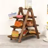 Suporte de Bolo de Três Camadas Feito de Madeira Paulownia, Prateleira de Armazenamento de Mesa de Três Camadas para Itens Diversos, Frutas e Vegetais, Prateleira de Armazenamento para Cozinha