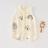 Roupas de Algodão Puro Pipa para o Verão Roupas Body de Bebê Gaze Respirável de Camada Dupla Colete Fino para Recém-Nascidos e Crianças Pequenas