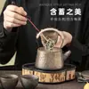 Bandeja de té de cerámica creativa Elevador de tetera Fabricante de té para 2 personas Hogar 1 tetera 2 tazas con bandeja Juego de té Kung Fu traje Lujo Ligero