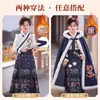 Saludo de Año Nuevo Hanfu Falda Ma Mian para Niños Disfraz de Rendimiento Unisex Estilo Chino Nuevo Estilo Nacional Antiguo Conjunto Terciopelo Plus Grueso