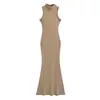 Vestido de primavera estilo coreano para mujer, nuevo diseño de nicho, puro y sexy, sin mangas, ajustado, favorecedor para la figura, vestido largo de cola de pez