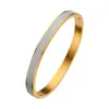 Pulsera de Acero de Titanio con Esmalte para Mujer, Lujo Accesible, Baño de Oro de 18K de Gama Alta, Pulsera de Acero Inoxidable Europea y Americana para Mujer, No se Desvanece