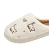 Lidani Dibujos Animados Bordado de Gato con Trazo Simple Zapatos de Casa Esponjosos Pareja Nuevos Zapatillas de Algodón para Mujer Otoño Invierno Lindos Hombres