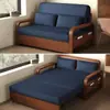Sofá cama, sofá cama multifuncional estilo chino, doble uso para el hogar y el estudio, cama extensible, sofá cama plegable de cuero encerado al aceite