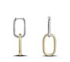 Pendientes coreanos de plata de ley S925 con diseño geométrico ovalado personalizado y hebilla de metal frío para mujer