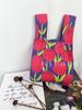 Nova bolsa de tecido voador bolsa de malha feminina saco de balde de lã japonês e coreano estilo All-match Hand-carried Casual Tote Bag Lunch Bag