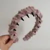 Outono e inverno pele leopardo impressão cabelo hoop feminino pelúcia dentada antiderrapante rosto lavagem cabelo cartão faixa de cabeça headwear