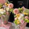 Temporada de Regreso a Clases Día del Maestro Regalo Empaque de Flores y Frutas Cubo de Ramo de Helado Durazno Ciruela Floristería Paquete de Materiales DIY